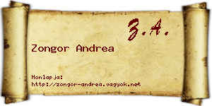 Zongor Andrea névjegykártya